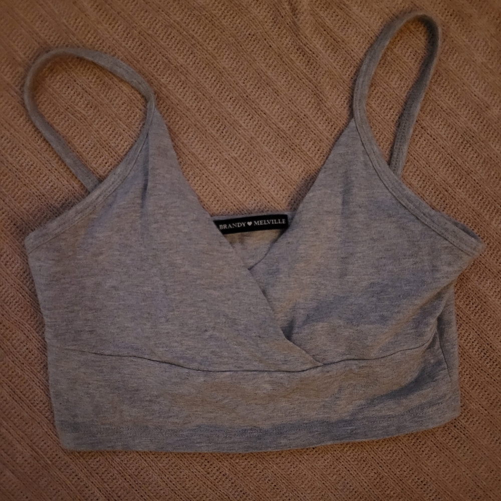 $10 off $60 ⭐️ Brandy Melville Women's Grey Tank top